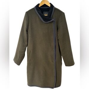 Aritzia Babaton Cormac Spring Asymmetrical Wool Coat – Olive Green – Medium